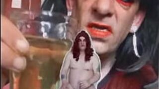 bisexual sissy male naked and exposed while taking a pee then swallowing it part 2 porn video